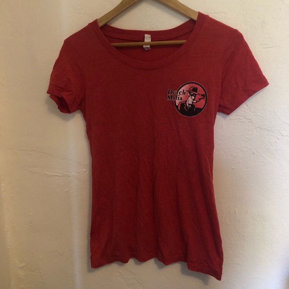 Classic red Dutch bros Dutch wear mafia shirt